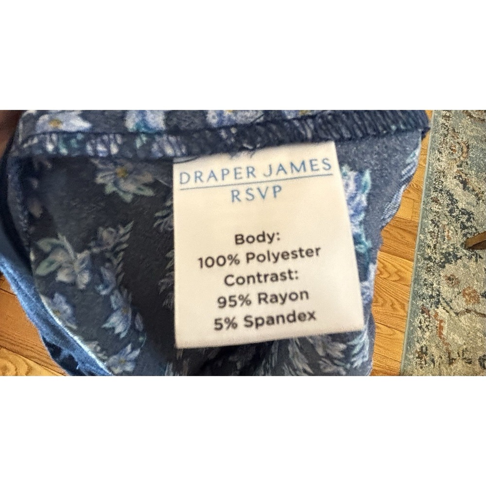 Draper‎ James RSVP Bodysuit Thong Floral Eyelet Blue Women's SZ XS Tiered Sleeve - Picture 11 of 12